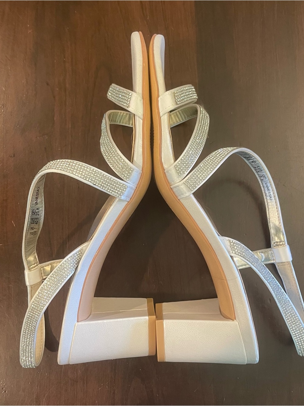Naturalizer Heel Vanessa Dress Sandals Prom  Strappy Champagne Gold Shoes 9.5 W - Picture 5 of 14